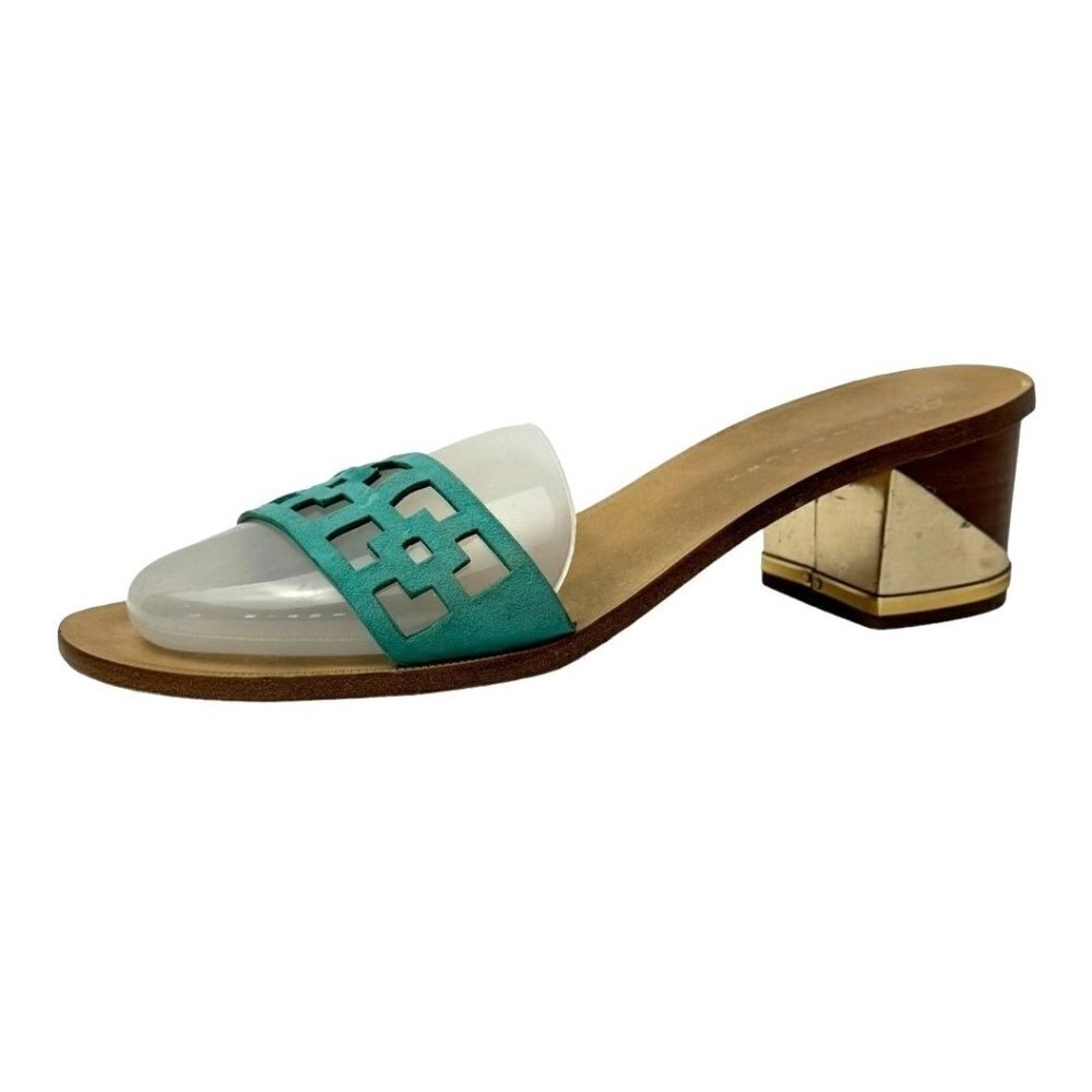 Trina Turk Teal and Brown Sandals